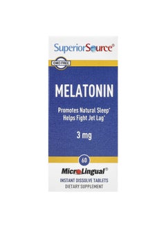 Superior Source Superior Source, Melatonin, 3 mg, 60 MicroLingual® Instant Dissolve Tablets  - Image 1