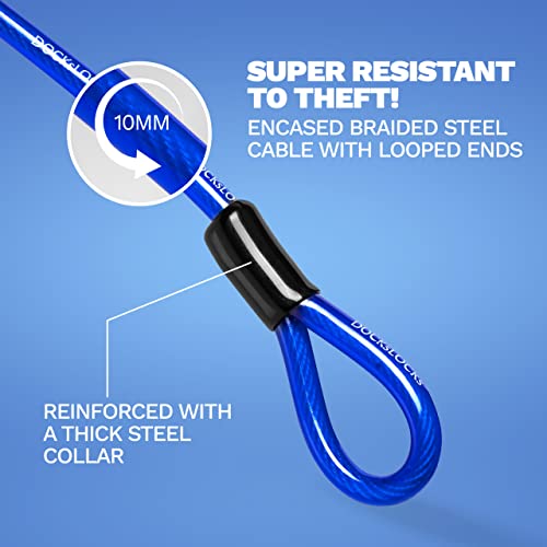 DocksLocks Weatherproof Straight Security Cable (5ft to 25ft Lengths) with Reinforced Looped Ends, Anti-Theft Protection for Kayaks, Bikes, Paddleboards, Outdoor Equipment, Bicycles and More 10ft - Image 3