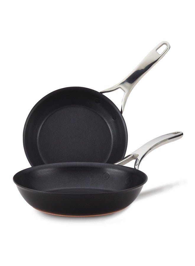 Anolon Anolon Nouvelle Copper Nonstick Frying / Fry Pan Set / Hard Anodized Skillet Set - 8.5 Inch and 10 Inch, Black Onyx  - Image 1