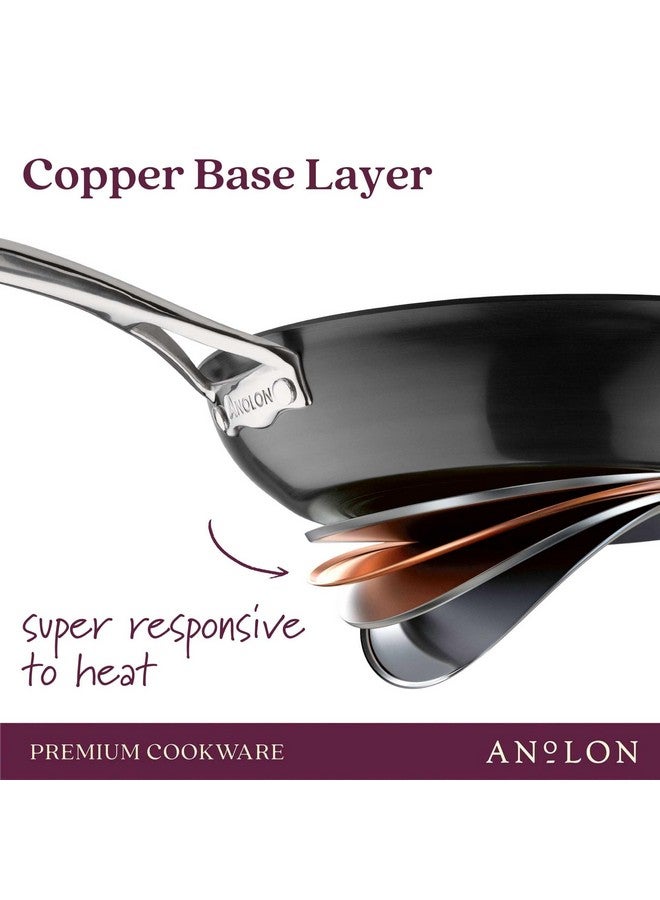 Anolon Anolon Nouvelle Copper Nonstick Frying / Fry Pan Set / Hard Anodized Skillet Set - 8.5 Inch and 10 Inch, Black Onyx  - Image 3