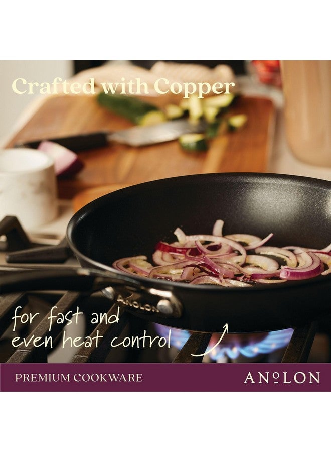 Anolon Anolon Nouvelle Copper Nonstick Frying / Fry Pan Set / Hard Anodized Skillet Set - 8.5 Inch and 10 Inch, Black Onyx  - Image 4