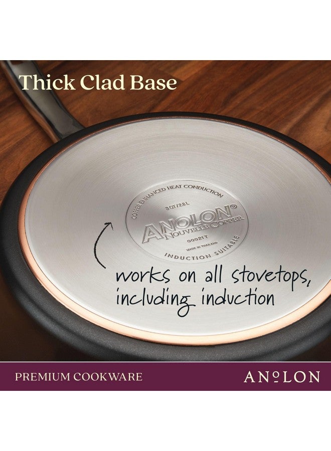 Anolon Anolon Nouvelle Copper Nonstick Frying / Fry Pan Set / Hard Anodized Skillet Set - 8.5 Inch and 10 Inch, Black Onyx  - Image 5