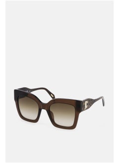 Just Cavalli Women's Square Shape  Acetate Sunglasses SJC019 520AAK - Lens Size: 52 Mm - Shiny Transp.Brown  - Image 1