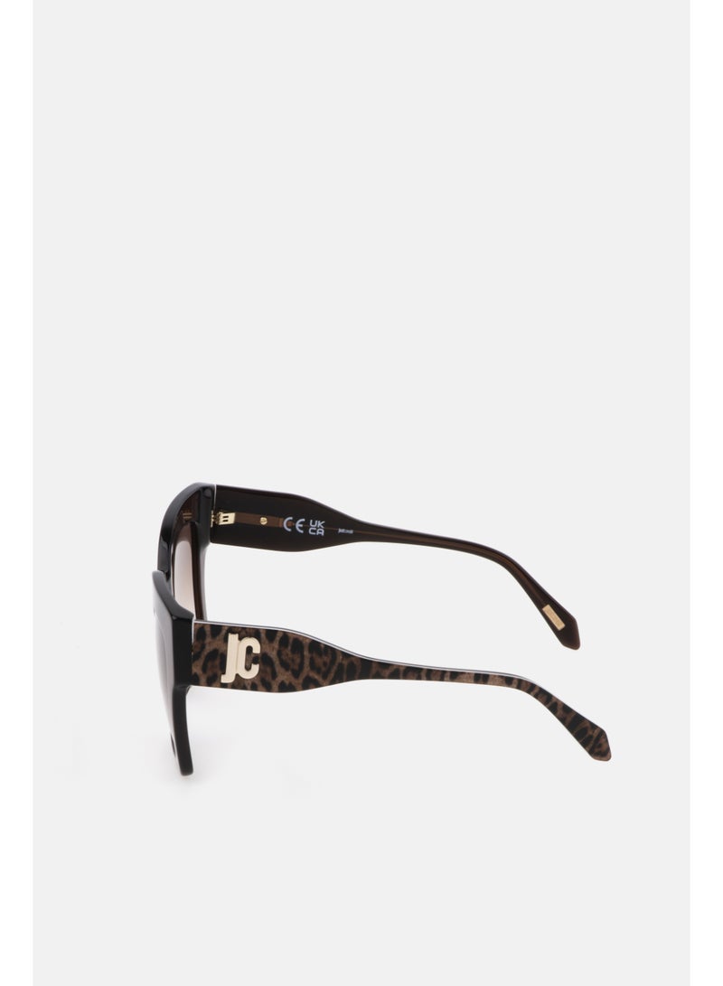 Just Cavalli Women's Square Shape  Acetate Sunglasses SJC019 520AAK - Lens Size: 52 Mm - Shiny Transp.Brown - Image 2