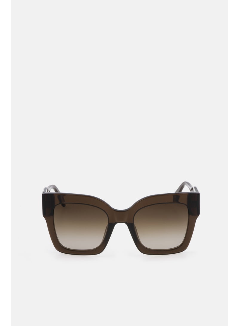 Just Cavalli Women's Square Shape  Acetate Sunglasses SJC019 520AAK - Lens Size: 52 Mm - Shiny Transp.Brown - Image 3