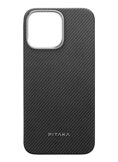 PITAKA iPhone 16 Pro Max Case Ultra Slim / Compatible with MagSafe / 3D Grip Textured / Raised Camera Lip - Black/Gray  - Image 5