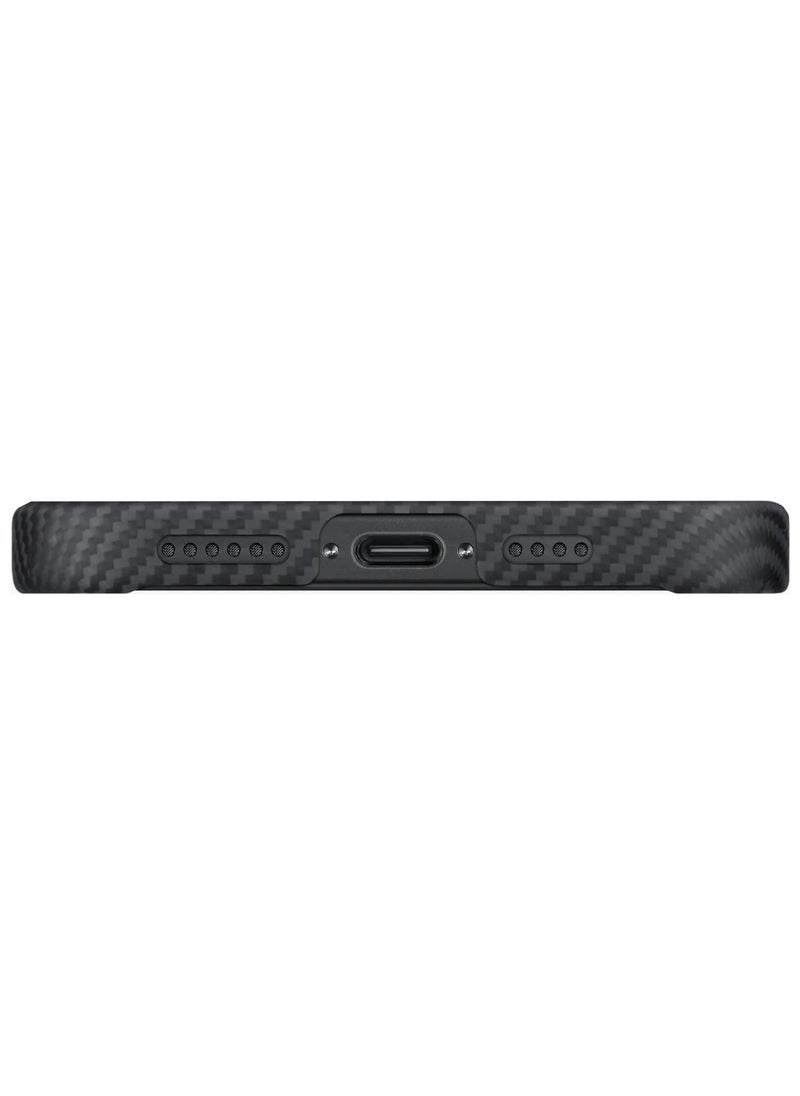 PITAKA iPhone 16 Pro Max Case Ultra Slim / Compatible with MagSafe / 3D Grip Textured / Raised Camera Lip - Black/Gray  - Image 2