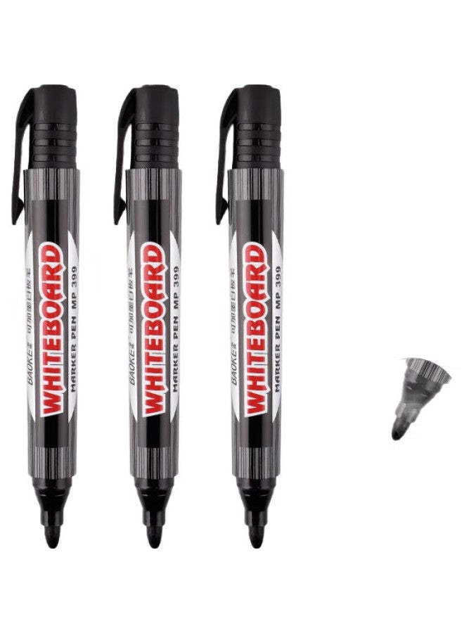 Baoke Mp399 Whiteboard Markers, Black, Office Stationery For Meetings And Teaching, Refillable, 24 Pieces/Box - Image 3