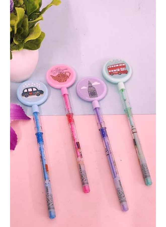 Tera13 Return Gifts For Kids Pencil For Girls (4 Pcs) Puzzle Game Pencil For Girls, Writing & Drawing Pencil For Kids, Pencil For School, Cartoon Pencil Kanjak Gifts - Image 1