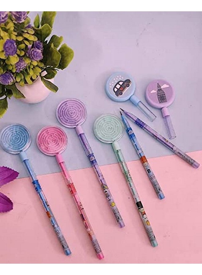 Tera13 Return Gifts For Kids Pencil For Girls (4 Pcs) Puzzle Game Pencil For Girls, Writing & Drawing Pencil For Kids, Pencil For School, Cartoon Pencil Kanjak Gifts - Image 5