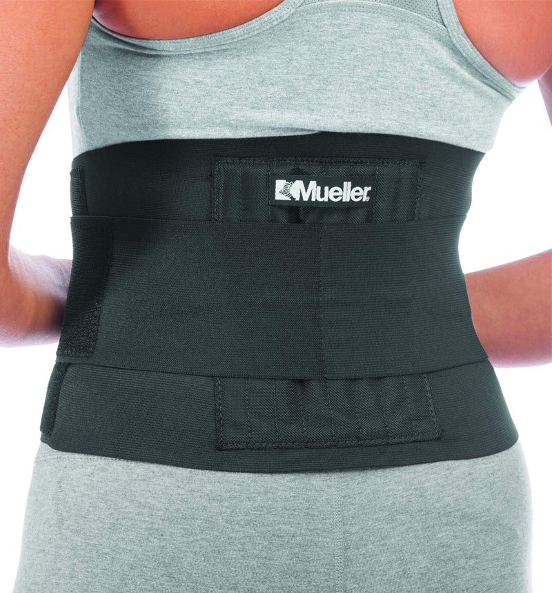 MUELLER Sports Medicine Adjustable Back Brace, Ideal for Upper and Lower Back Pain, Relief & Support for Men and Women, Strains, Sciatica, Scoliosis, Black, One Size - Image 1