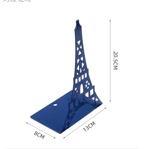 School Supplies Schoolsupplies Tinplate Eiffel Tower Creative Bookshelf Metal Book Holder Stand Decorative Bookend Portable Read Stand Blue - Image 5