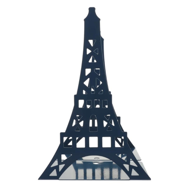 School Supplies Schoolsupplies Tinplate Eiffel Tower Creative Bookshelf Metal Book Holder Stand Decorative Bookend Portable Read Stand Blue - Image 1