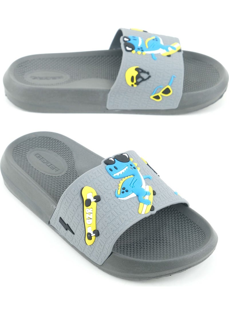 Gezer Boy Summer Pu Home Bathroom Garden Beach Pool Daily Slippers  - Image 1