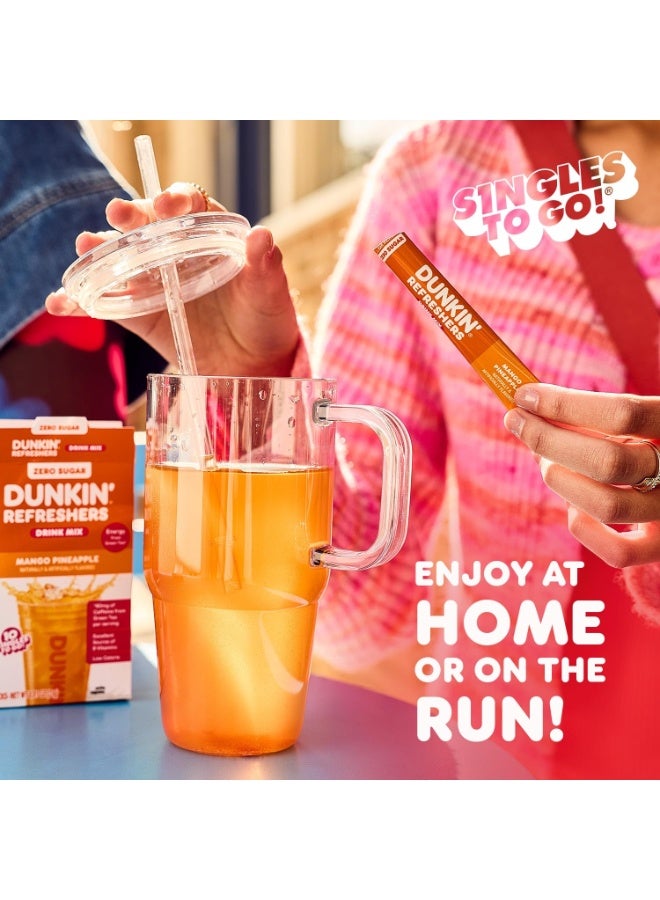 Dunkin' - Refreshers Green Tea Drink Mix Variety Pack Zero Sugar (80mg Caffeine) - 40 Powder Packets - Image 3