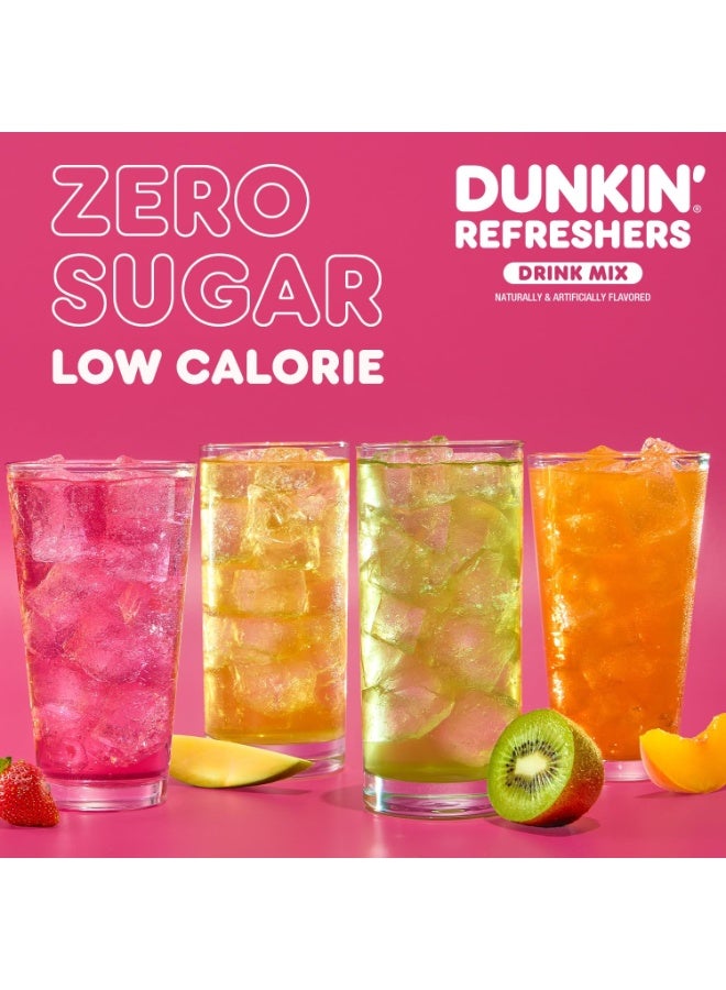 Dunkin' - Refreshers Green Tea Drink Mix Variety Pack Zero Sugar (80mg Caffeine) - 40 Powder Packets - Image 4