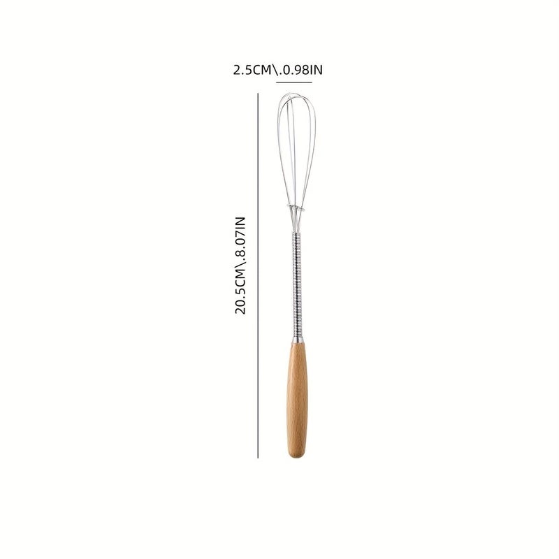Stainless Steel Whisk Set 3 Pieces with Wooden Handle Durable Kitchen Mixer for Baking Mixing and Stirring Ergonomic Design Easy Handling Essential Home Cooking Utensil - Image 3