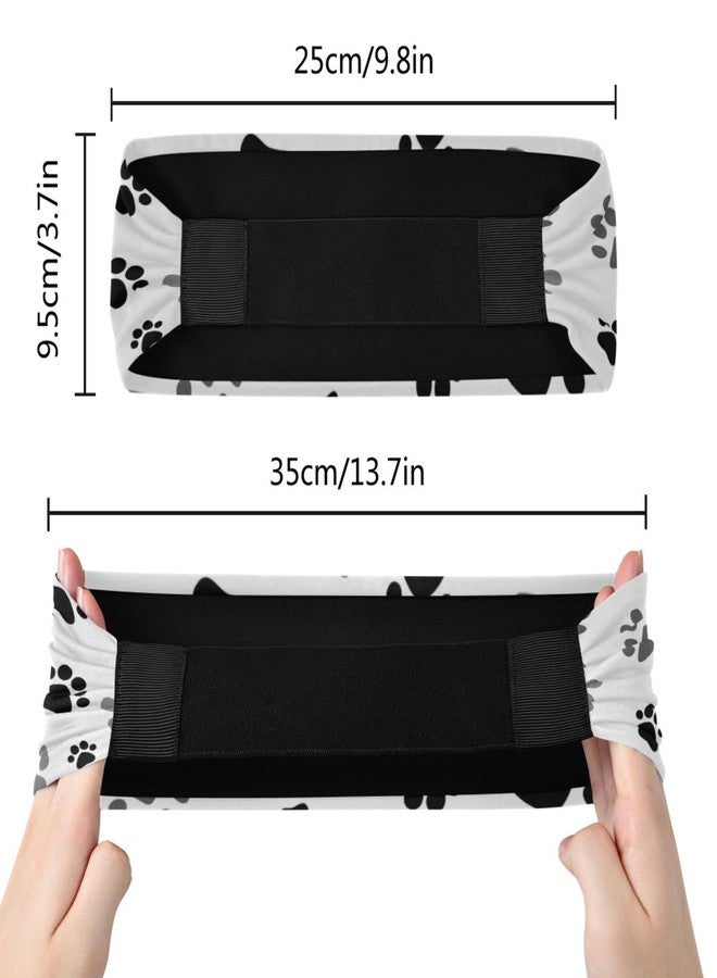 OTVEE Black Gray Dog Paw Print Headband for Women, Elastic Headwraps Hair Band Sweatband - Image 4