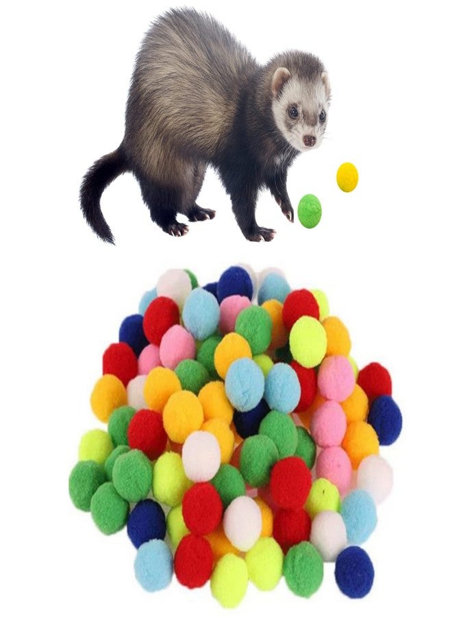 WCDJOMOP 30 Pcs Ferret Pom Pom Toy Balls Set - Soft Colorful Lightweight Plush Interactive Quiet Pompom Balls Training Playing Exercise Scratch Chew Toys for Indoor Ferret Cat Kitten Assorted Colors (30 Pcs) - Image 1