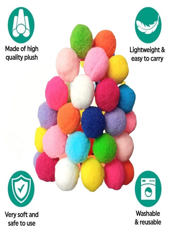 WCDJOMOP 30 Pcs Ferret Pom Pom Toy Balls Set - Soft Colorful Lightweight Plush Interactive Quiet Pompom Balls Training Playing Exercise Scratch Chew Toys for Indoor Ferret Cat Kitten Assorted Colors (30 Pcs) - Image 2