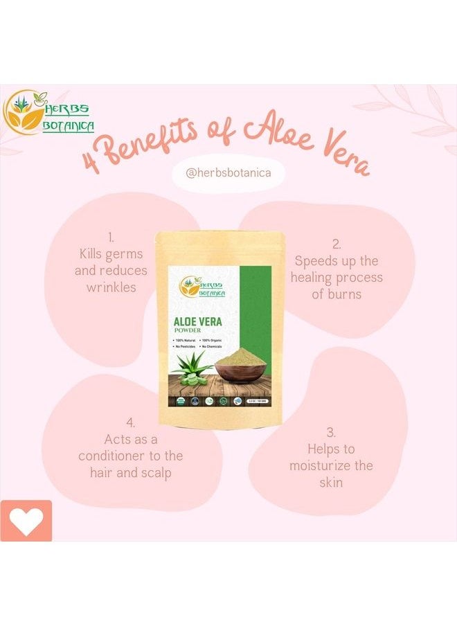 HERBS BOTANICA - Aloe Vera Powder Organic for Hair Growth, Skincare, Haircare, and Digestive Health | Organic, Moisturizing, and Soothing Aloe Barbadensis Vegan NO GMO 5.3oz | 150g - Image 1