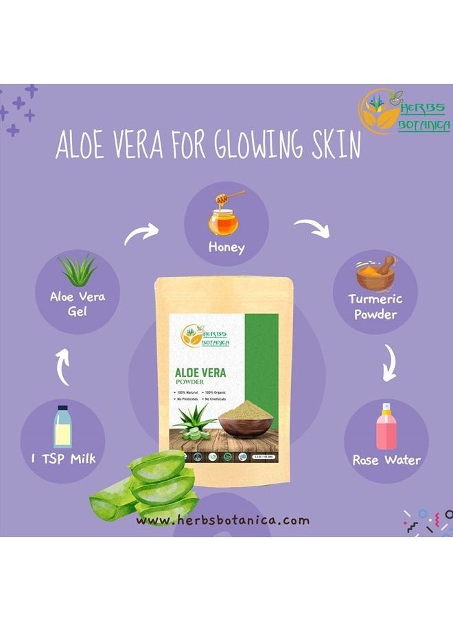 HERBS BOTANICA - Aloe Vera Powder Organic for Hair Growth, Skincare, Haircare, and Digestive Health | Organic, Moisturizing, and Soothing Aloe Barbadensis Vegan NO GMO 5.3oz | 150g - Image 1