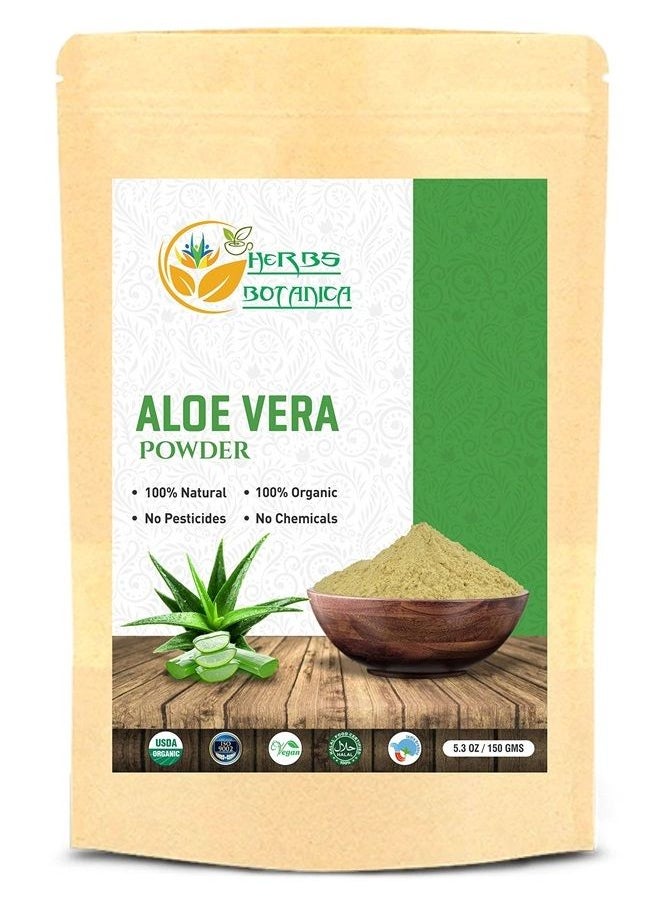 HERBS BOTANICA - Aloe Vera Powder Organic for Hair Growth, Skincare, Haircare, and Digestive Health | Organic, Moisturizing, and Soothing Aloe Barbadensis Vegan NO GMO 5.3oz | 150g - Image 1