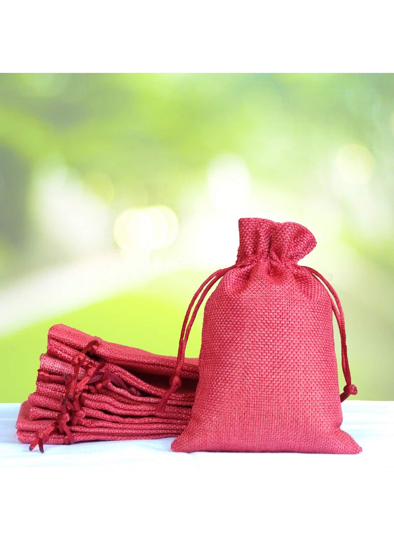 Lifekrafts Lifekrafts Pink jute Linen Pouches Birthday and Party Favour Bags Potlis for Functions, Baby Showers, Candy Bags Size-20x25 cm (Pack of 30)  - Image 5