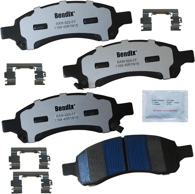 Bendix Fleet Metlok MKD1169FM Semi-Metallic Front Brake Pads for Select Models Buick Rainier, Chevrolet Colorado, Trailblazer, Trailblazer EXT, GMC Canyon, Envoy, Envoy XL, Isuzu Ascender, Saab 9-7x - Image 1