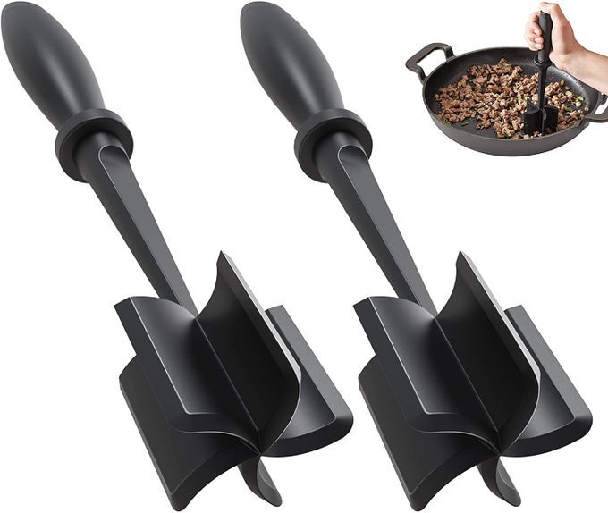 2 PCS MEAT CHOPPER UPGRADE HAMBURGER SMASHER PREMIUM HEAT RESISTANT MEAT MASHER FOR GROUND BEEF GROUND TURKEY AND MORE NON STICK MIX GRINDER