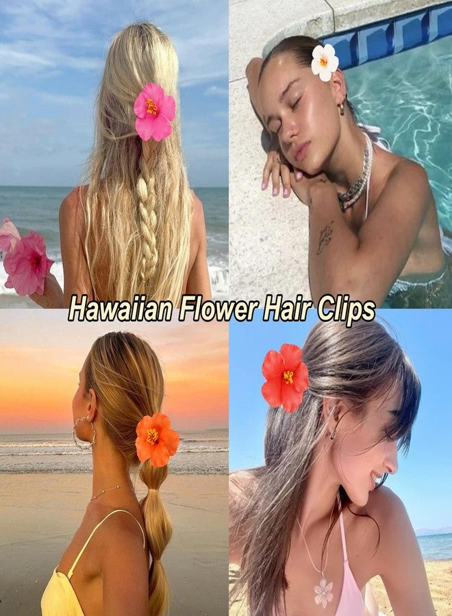 Canitor Hawaiian Flower Hair Clips Hibiscus Floral Hair Clips Cute Summer Beach Hair Accessories For Women Girls Luau Outfits Party Adult Tropical Hula Grass Skirt - Image 2