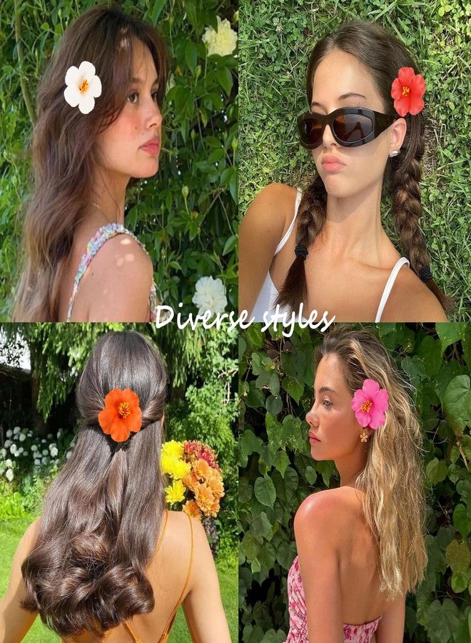 Canitor Hawaiian Flower Hair Clips Hibiscus Floral Hair Clips Cute Summer Beach Hair Accessories For Women Girls Luau Outfits Party Adult Tropical Hula Grass Skirt - Image 4