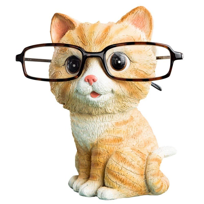 FLYING BALLOON Cute Cat Animals Shaped Resin Spectacles Holder Shelf Home Decoration Best Gift for Kids Friends