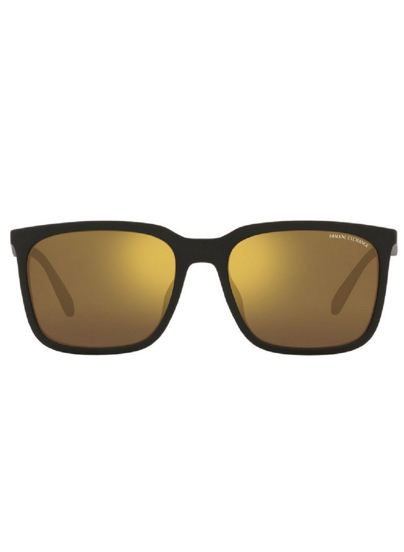 ارماني اكسشينج نظارات شمسية من ارماني اكستشينج AX4117SU 807873 مقاس 57 إطار أسود مطفي مع عدسة مرآة صفراء للجنسين - Image 3