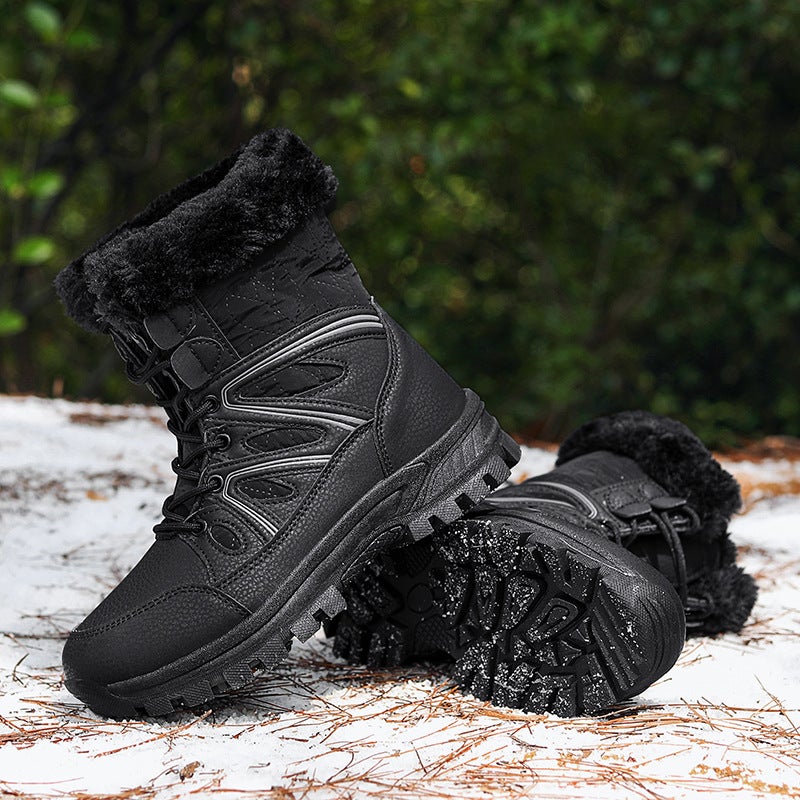 2025 Winter Women'S Large Size High-Top Cotton Shoes Thick-Soled Waterproof Snow Boots Women'S Velvet Warm And Thickened Women'S Shoes - Image 3