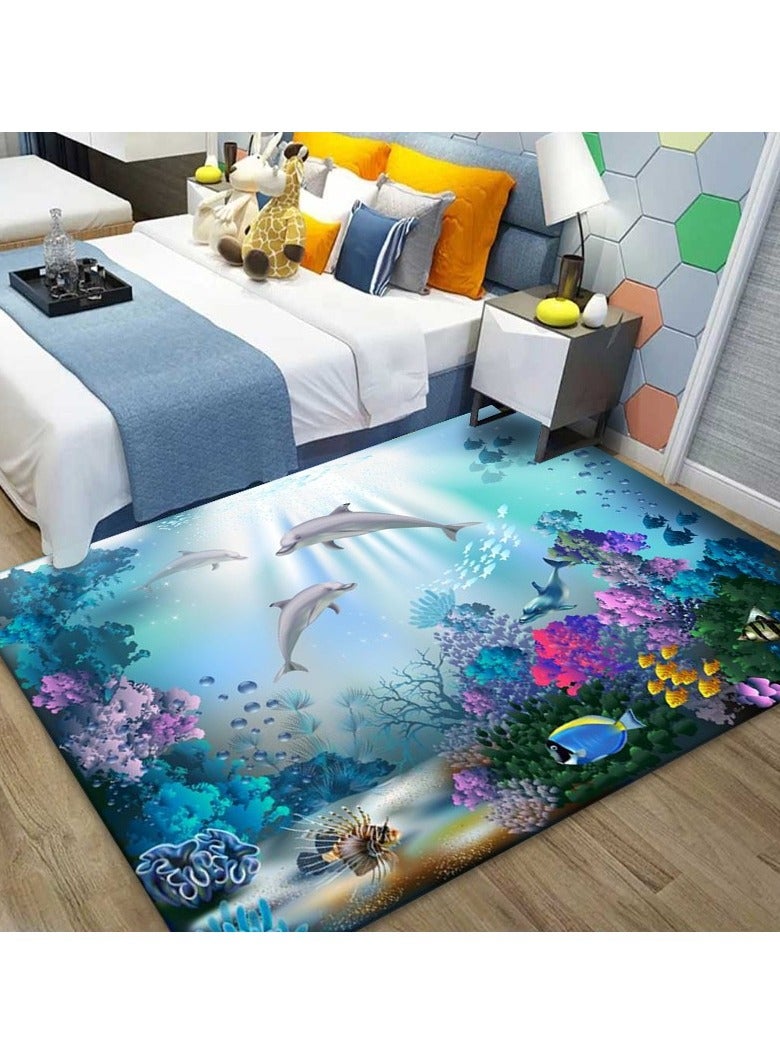 Loquat Squality Polyester Fiber 3D Visual Living Room Coffee Table Carpet
