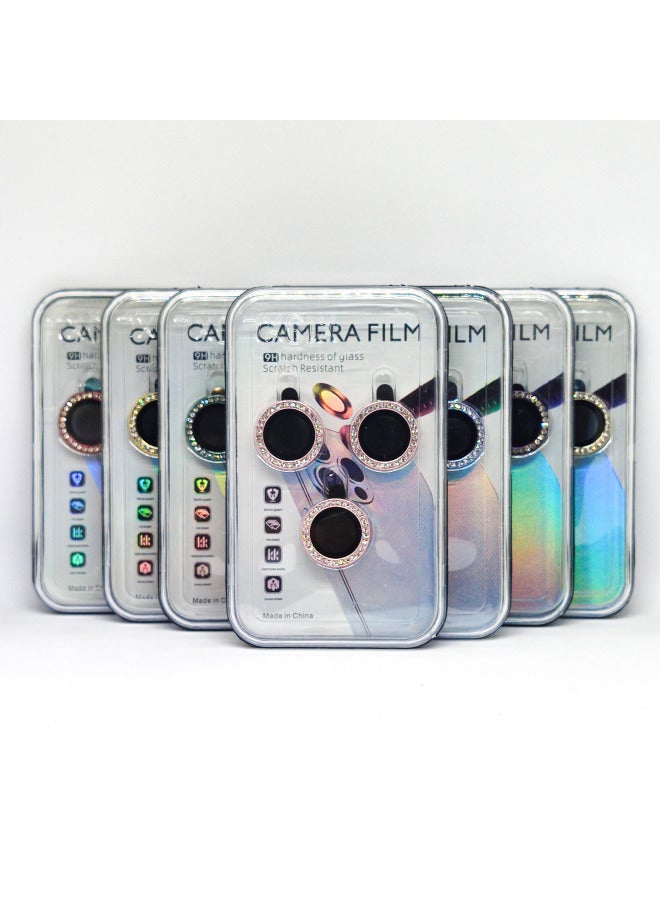 Suitable For Apple 15 Lens Film IPhone15Promax Camera Film 14 Lens Sticker Diamond Eagle Eye Protective Film-Color:Diamond (desert Brown)-Size:15/15plus - Image 1