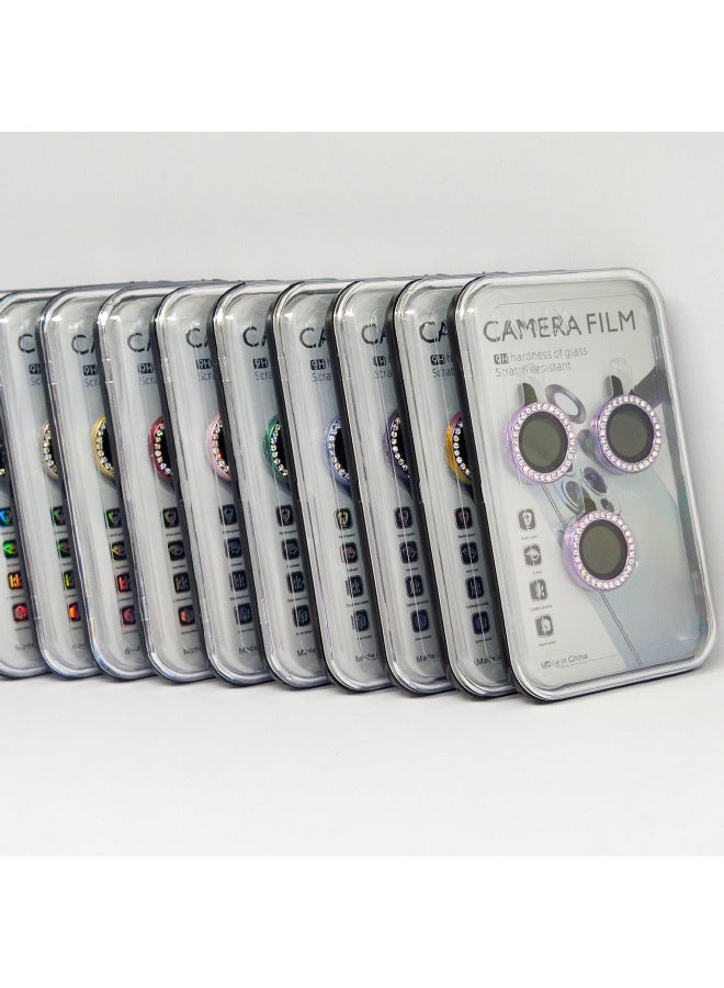 Suitable For Apple 15 Lens Film IPhone15Promax Camera Film 14 Lens Sticker Diamond Eagle Eye Protective Film-Color:Diamond (desert Brown)-Size:15/15plus - Image 2