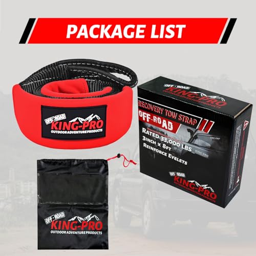 KING-PRO Tree Saver Strap 3in x 8ft, Emergency Recovery Tow Strap 33,000lbs Break Strength Tree Trunk Protector Rope for SUV ATV Off Road - Image 3
