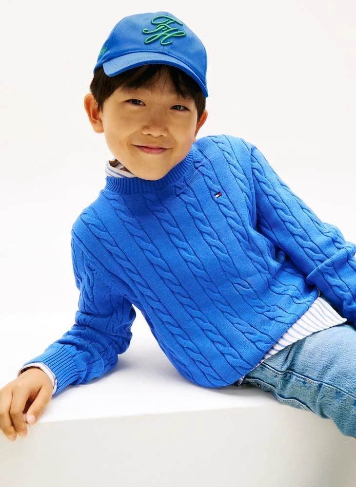 Tommy Hilfiger Blue Orbit Kids' Logo Embroidery Six-Panel Baseball Cap  | Best Price UAE