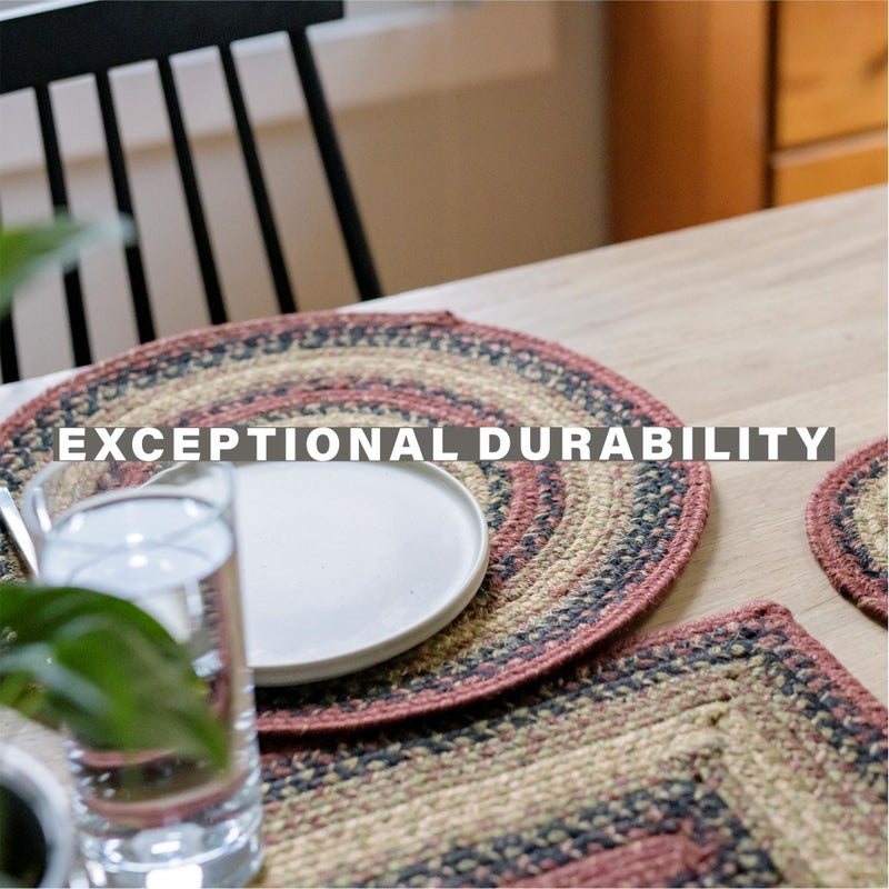 Homespice Highland Jute Braided Long Table Runner  Country Cabin Decor  Multicolor Rectangle 11X36 - Rich Colors  Easy To Clean  Durable And Protects Furniture - Image 5