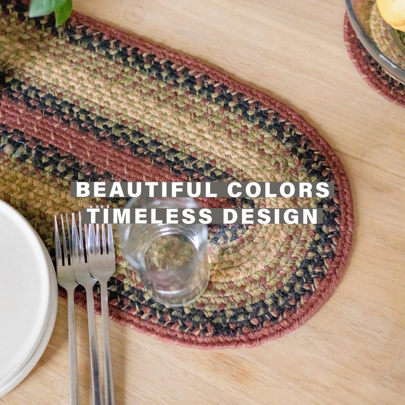 Homespice Highland Jute Braided Long Table Runner  Country Cabin Decor  Multicolor Rectangle 11X36 - Rich Colors  Easy To Clean  Durable And Protects Furniture - Image 4