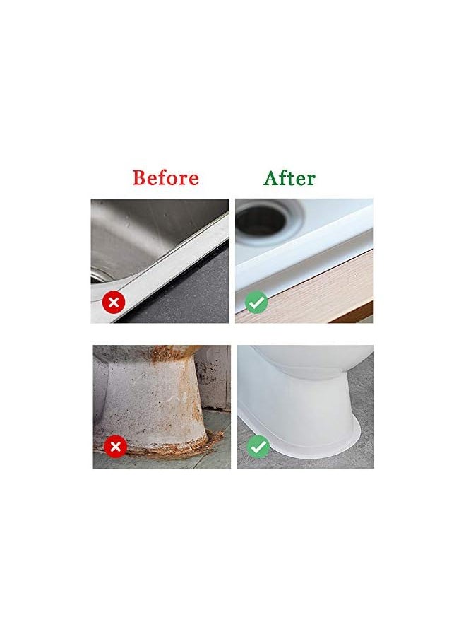 PROMASS promass 2 Pack Sealant Tape, Waterproof and Adhesive Bath Sealant Strip Caulk Strip, Sealing Tape for Bathroom Toilet Kitchen Wall (126 x 1.5 inches)  - Image 5