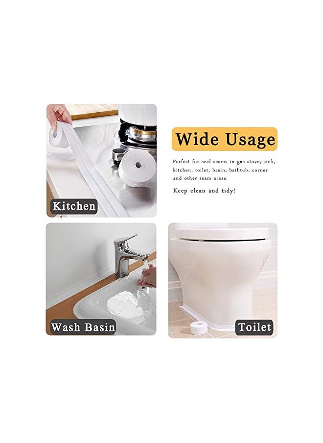 PROMASS promass 2 Pack Sealant Tape, Waterproof and Adhesive Bath Sealant Strip Caulk Strip, Sealing Tape for Bathroom Toilet Kitchen Wall (126 x 1.5 inches)  - Image 3