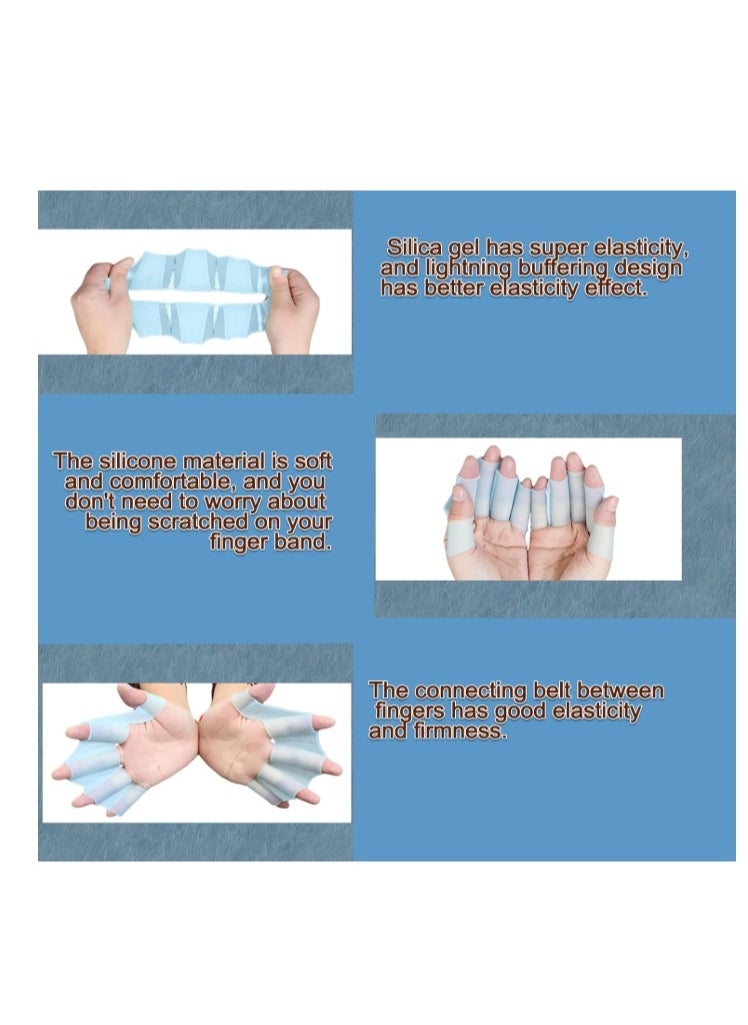 OASIS-TH Silicone Swimming Gloves Swimming Fins Equipment Fins Hand Webs Palm Finger Frog Webs Water Training Waterproof Fitness Paddling Aerobics Snorkeling Unisex Size M Suitable For Teenage Women  - Image 2