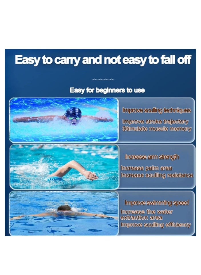 OASIS-TH Silicone Swimming Gloves Swimming Fins Equipment Fins Hand Webs Palm Finger Frog Webs Water Training Waterproof Fitness Paddling Aerobics Snorkeling Unisex Size M Suitable For Teenage Women  - Image 5