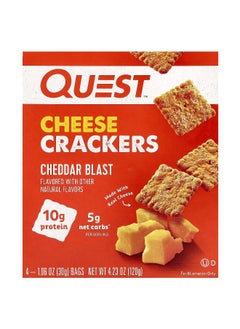 QUEST NUTRITION Quest Nutrition, Cheese Crackers, Cheddar Blast, 4 Bags, 1.06 oz (30 g) Each 