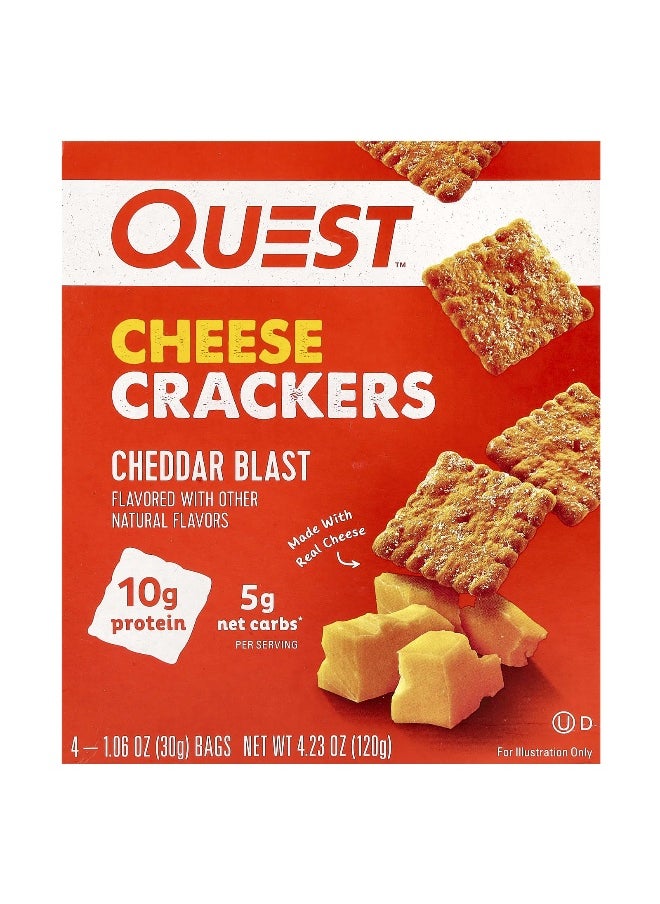 QUEST NUTRITION Quest Nutrition, Cheese Crackers, Cheddar Blast, 4 Bags, 1.06 oz (30 g) Each 
