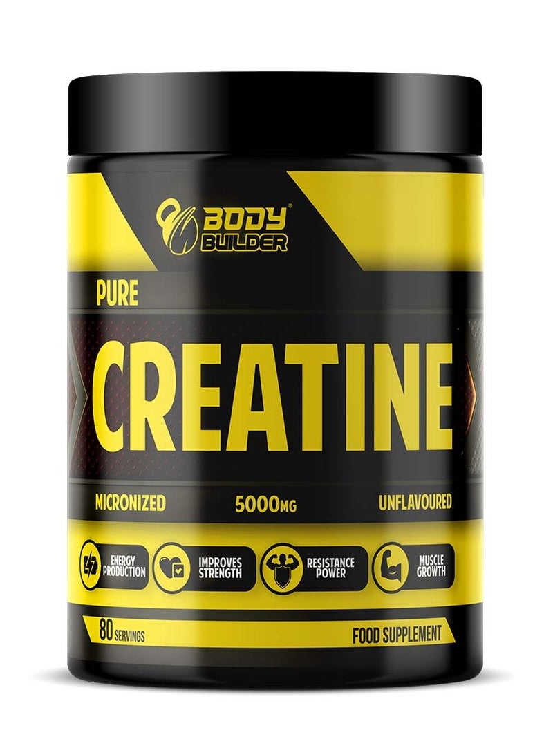 بودي بيلدر كرياتين أحادي الهيدرات - 80 حصة - 5 جرام كرياتين أحادي الهيدرات عالي النقاء - بدون نكهة - Image 1