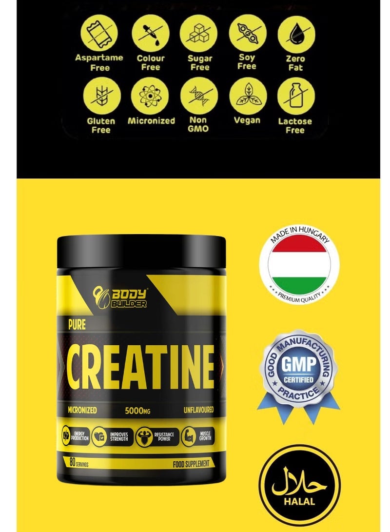 بودي بيلدر كرياتين أحادي الهيدرات - 80 حصة - 5 جرام كرياتين أحادي الهيدرات عالي النقاء - بدون نكهة - Image 4